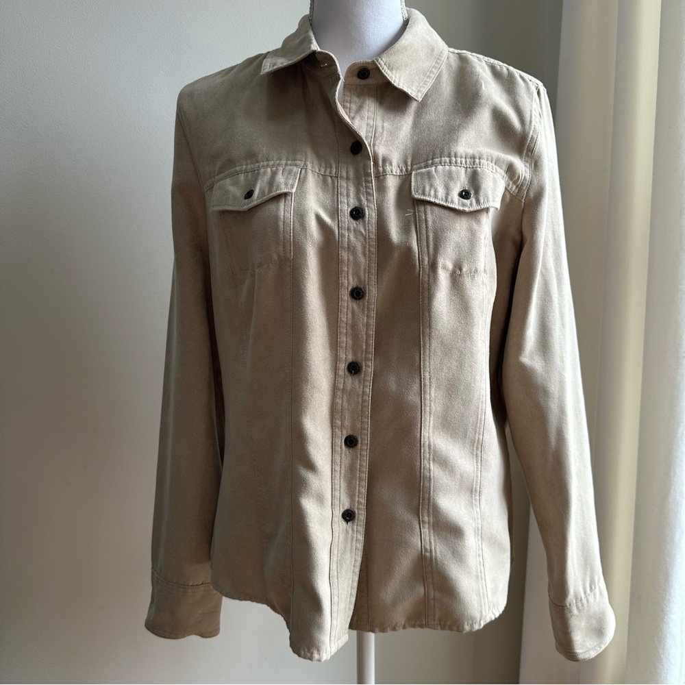 Croft & Barrow Women's Button Up Tan Jacket‎ Size Medium